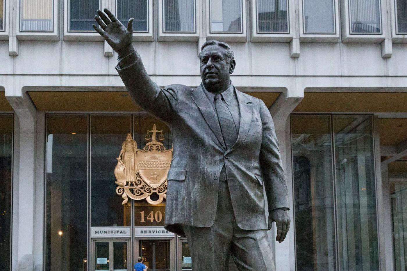 The Rizzo statue was defaced with paint late Thursday. It was cleaned Friday morning.