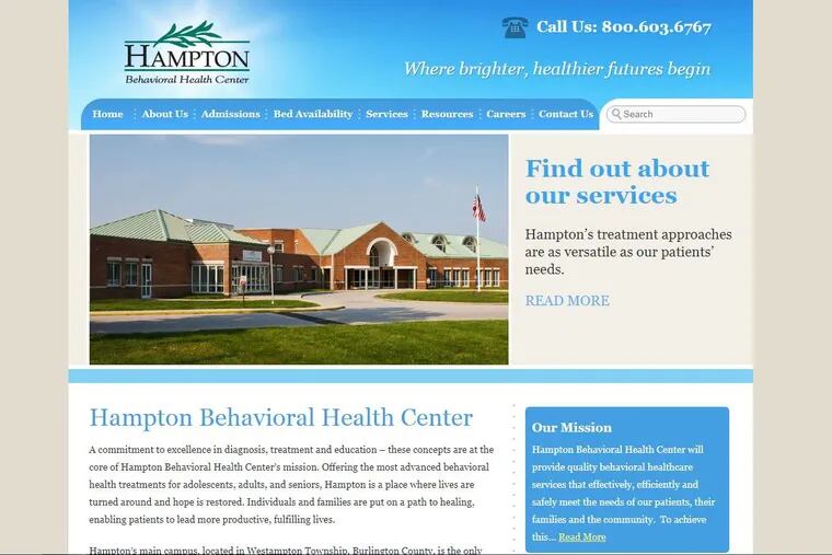 Hampton Behavioral Health Center in Westhampton, Burlington County, will add 48 beds under a plan announced Friday by the Christie administration.