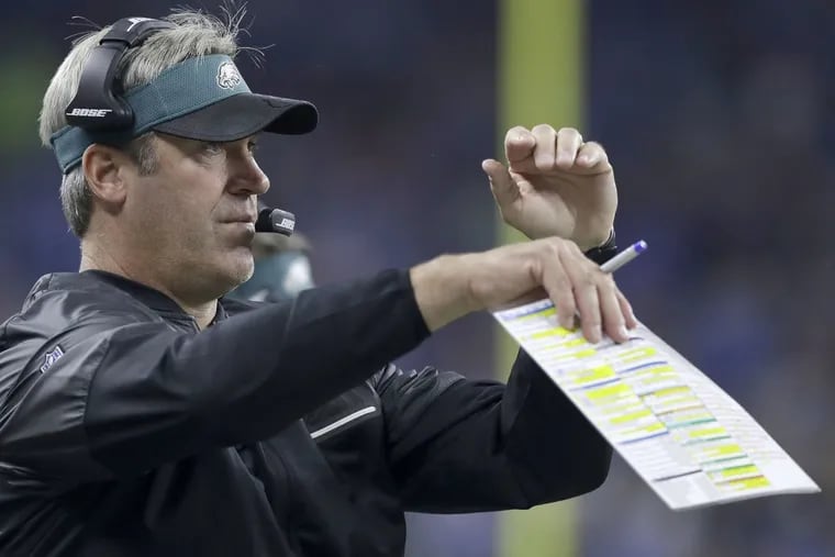 Coach Doug Pederson called the final two ill-fated plays that doomed the Eagles in Detroit.