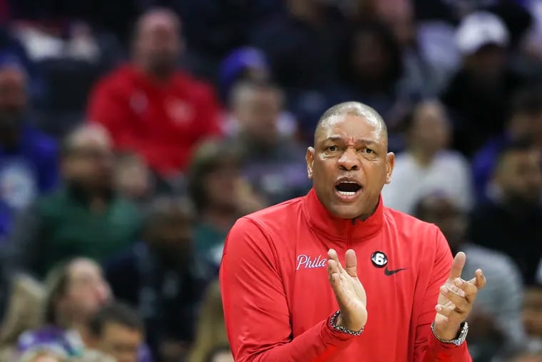 Philadelphia 76ers head coach Doc Rivers during a game against the Orlando Magic at the Wells Fargo Center in Philadelphia on Wednesday, Feb. 1, 2023.