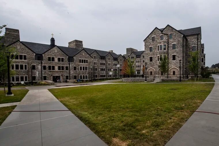 Part of The Commons, an apartment style residential complex of six buildings, offering housing for upperclassmen, who will arrive on campus later this month.