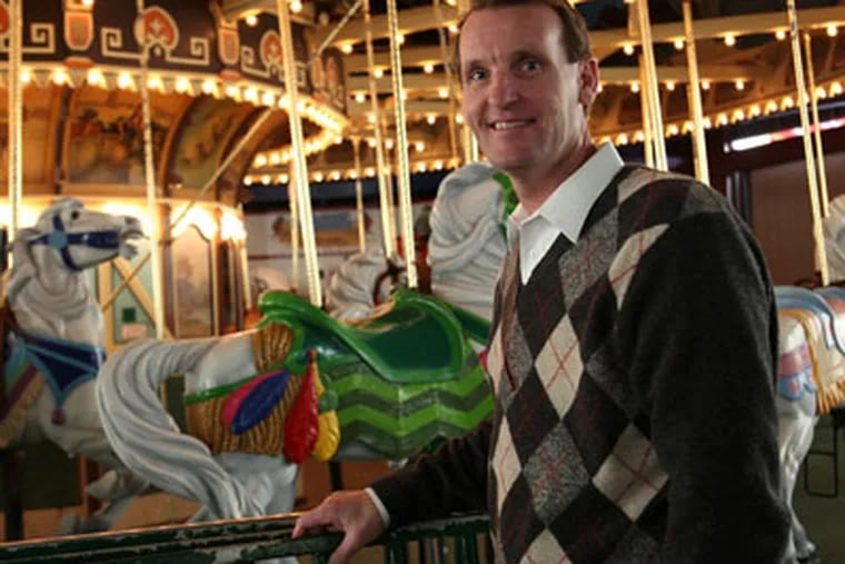 Jay Gillian, third-generation owner of Gillian's Wonderland Pier, in Ocean City, is running for mayor of the Shore town; the job means maintaining a tricky political balance between locals and tourists. (AP)