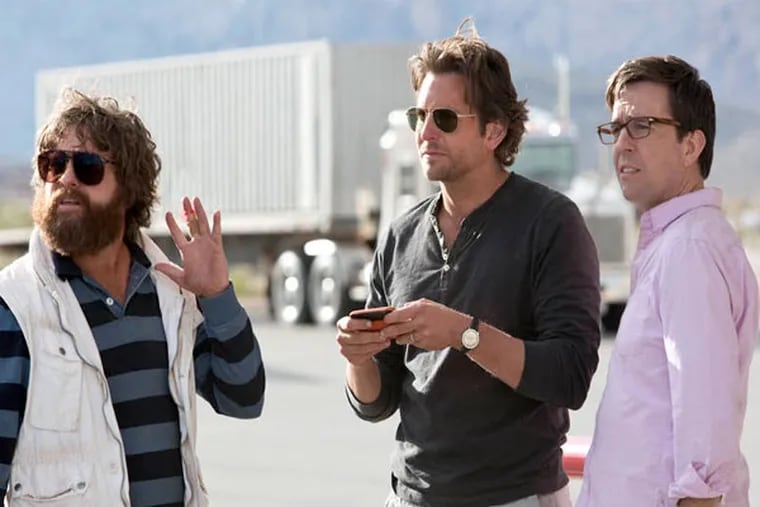 From left: Zach Galifianakis as Alan, Bradley Cooper as Phil and Ed Helms as Stu in "The Hangover: Part III." (Warner Bros.)