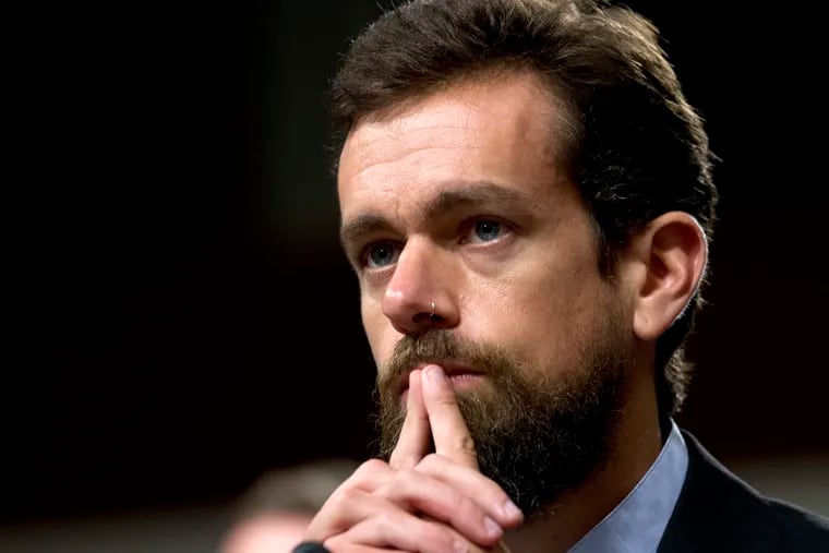FILE - In this Sept. 5, 2018, file photo Twitter CEO Jack Dorsey testifies before the Senate Intelligence Committee hearing on 'Foreign Influence Operations and Their Use of Social Media Platforms' on Capitol Hill in Washington.  Disappointing third-quarter profit and revenue at Twitter overshadowed strong user growth, sending shares of the social media company plummeting 16% before the opening bell on Thursday, Oct. 24, 2019.