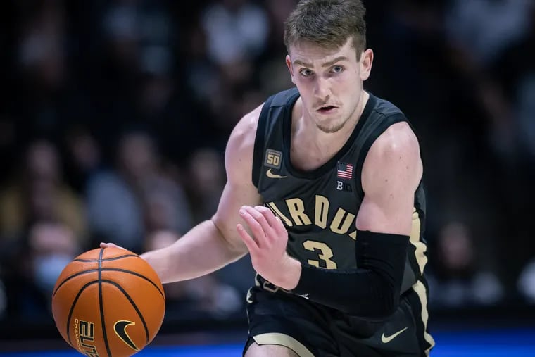 Purdue point guard Braden Smith dribbles the ball upcourt during a game against Nebraska earlier this month. Smith and the Boilermakers are ranked No. 1 in the nation heading into Thursday’s Big Ten battle at Michigan. (Photo by Michael Hickey/Getty Images)