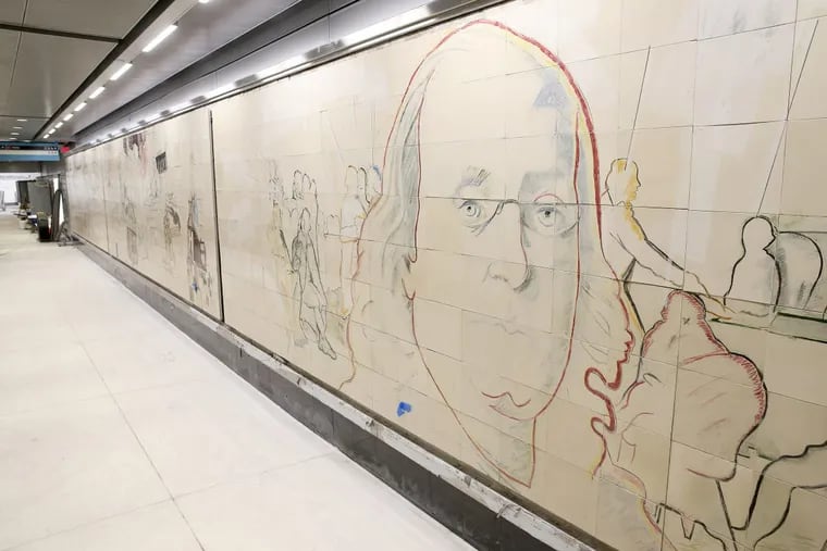 Commuters can again see Larry Rivers’ landmark mural. now  in the SEPTA concourse below City Hall.