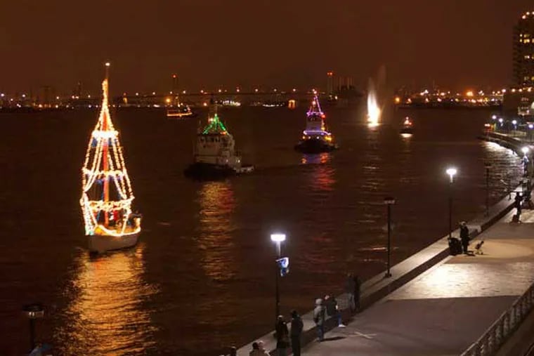 It's the third annual Seaport Parade of Lights on the Delaware Saturday.