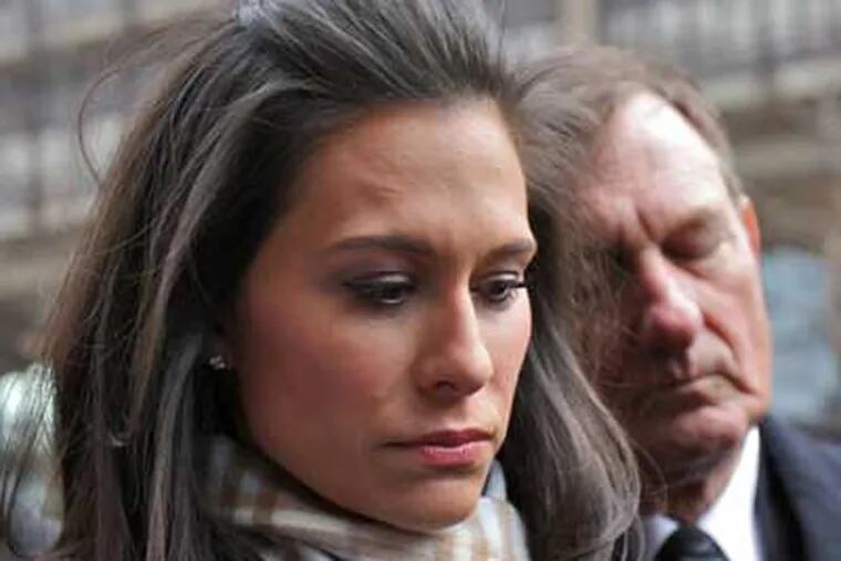 Alycia Lane after the sentencing of Larry Mendte ( David Maialetti / Staff Photographer )