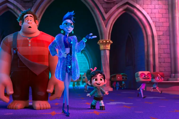 FILE - This image released by Disney shows characters, from left, Ralph, voiced by John C. Reilly, Yess, voiced by Taraji P. Henson and Vanellope von Schweetz, voiced by Sarah Silverman in a scene from "Ralph Breaks the Internet." Thanksgiving leftovers led the box office, as Disney’s “Ralph Breaks the Internet” grossed $25.8 million to repeat as the No. 1 film in U.S. and Canadian theaters. The “Wreck-It Ralph” sequel dropped steeply after nearly setting a Thanksgiving record last weekend. But with only one new film in wide release, nothing came close to “Ralph Breaks the Internet” in the typically quiet post-Thanksgiving weekend. (Disney via AP, File)