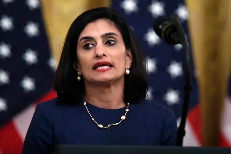 Administrator of the Centers for Medicare and Medicaid Services, Seema Verma, speaks about protecting seniors, in the East Room of the White House in Washington, April 30, 2020. CMS recently announced plans to increase inspections and fines to low-quality nursing homes — an approach two professors write is "misguided and punitive."