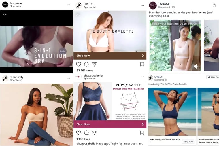 Bra and lingerie ads are ubiquitous on Instagram and Facebook.