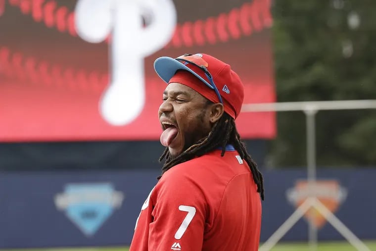 Phillies third baseman Maikel Franco has been out of the lineup because of pain in his right wrist.