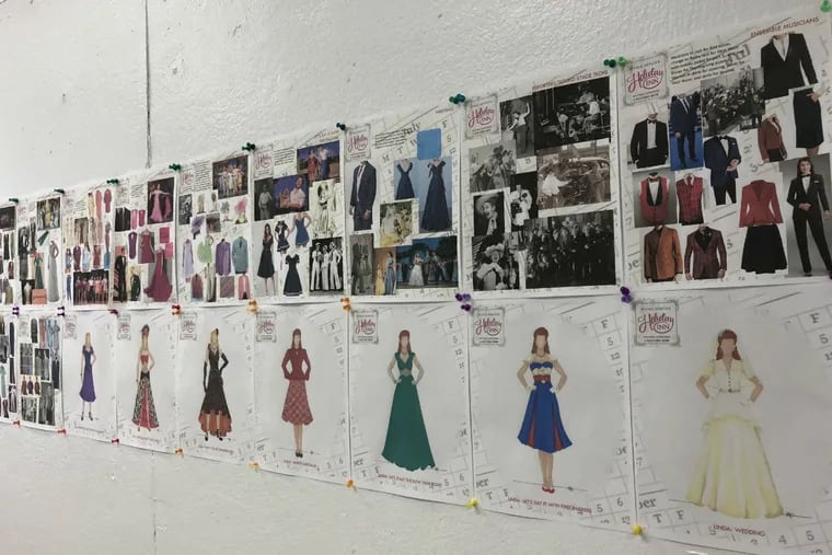 Costume renderings of some of the 251 costume "looks" for the Walnut Street Theatre production of "Irving Berlin's Holiday Inn."