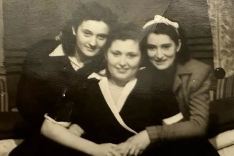 Eddy Bresnitz's mother (left) at age 21, pictured with her two sisters in Bergen-Belsen in 1946. It was a combination of youth, timing, intelligence, bravery, stamina, and help from others that enabled them to survive the holocaust, he writes. As well as a lot of "pure luck."