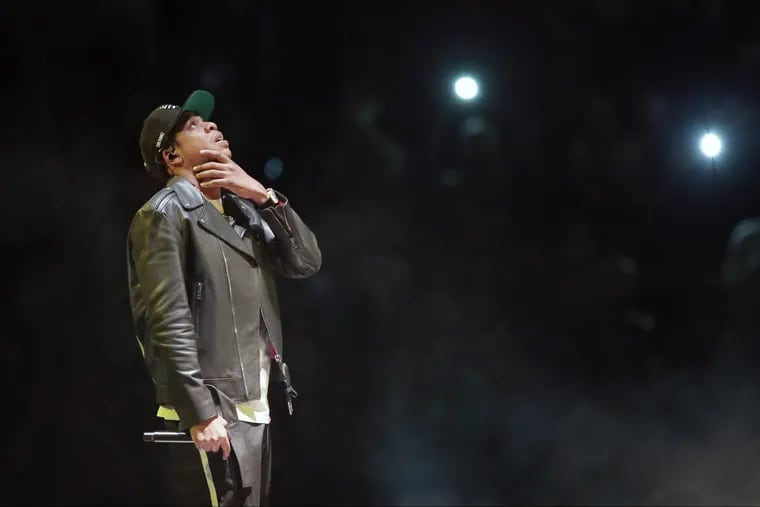Jay-Z performs at the Wells Fargo Center in Philadelphia on December 1, 2017.