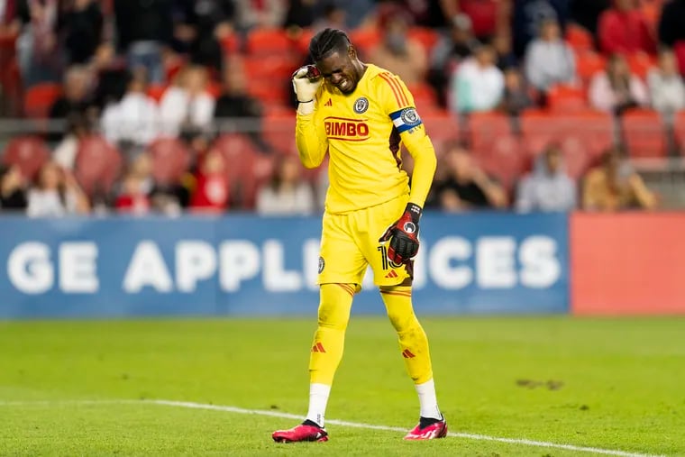 Andre Blake sums up the Union's mood late in Wednesday's 3-1 loss at Toronto.