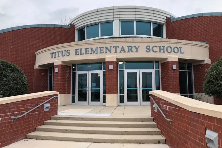 Titus Elementary School, in Central Bucks School District, was closed Friday due to coronavirus concerns.