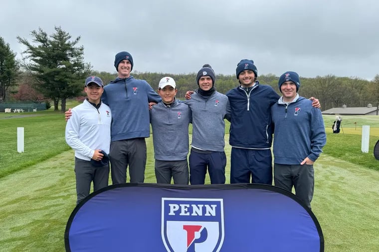 Members of Penn's golf team featuring from left, Steven Lee, Hayden Adams, Jimin Jung, Owen Hayes, Max Fonseca, and John Richardson have had impressive showings in recent events heading into this weekend's Ivy League tournament.