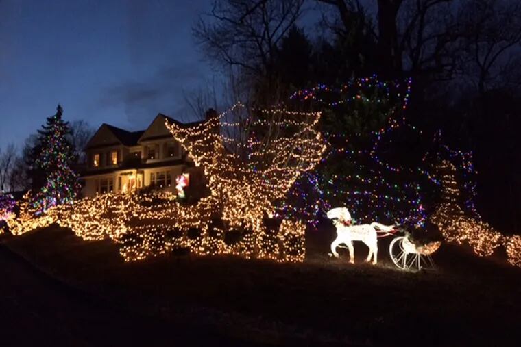 The Melendes family display at Coles Mill Road and Grove Street in Haddonfield will stay on through mid-January.