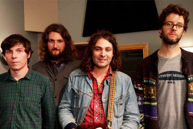 Dave Hartley (right) plays bass in the War On Drugs, with (from left) Steven Urgo, Robbie Bennett, and Adam Granduciel.