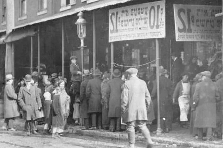 Philadelphia residents protest an increase in the price of Kosher meats during a demonstration in 1917.