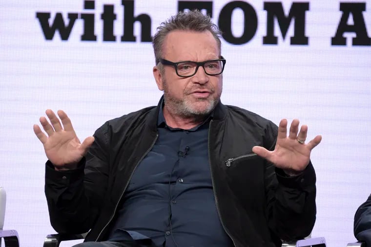 Host and executive producer Tom Arnold participates in Viceland's "The Hunt for the Trump Tapes with Tom Arnold" panel during the Television Critics Association Summer Press Tour at The Beverly Hilton hotel on Thursday, July 26, 2018, in Beverly Hills, Calif.
