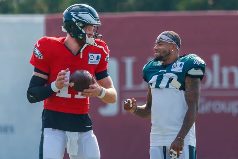 Carson Wentz and DeSean Jackson are growing their connection.