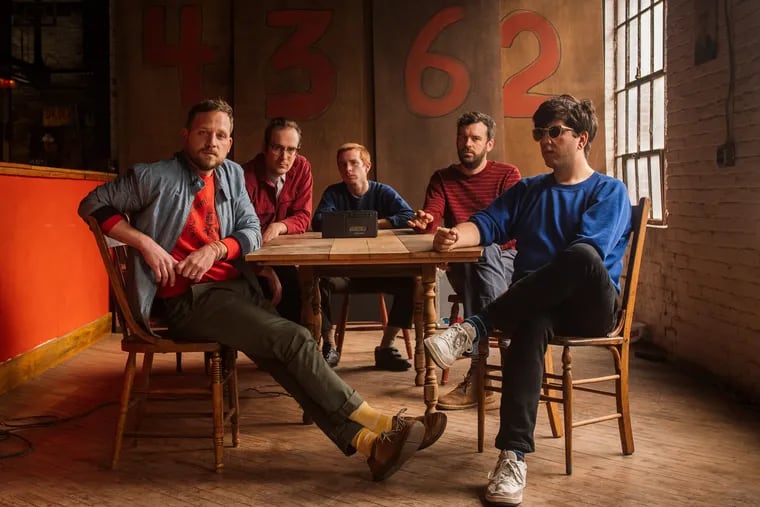 Dr. Dog, from left to right: Toby Leaman, Zach Miller, Scott McMicken, Frank McElroy, Eric Slick.