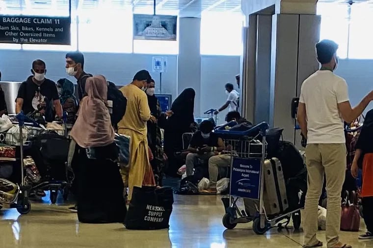 PHL Terminal A in August when Afghan refugees arrived in Philadelphia.