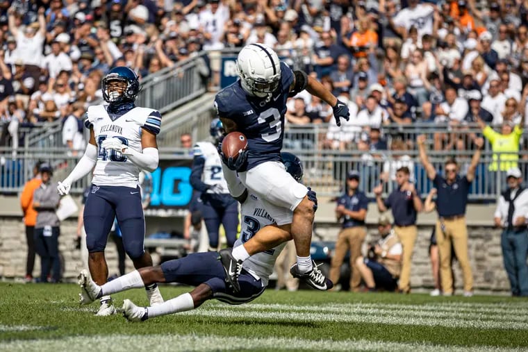Parker Washington (3) will step in as Penn State's No. 1 receiver with Jahan Dotson leaving for the NFL draft.