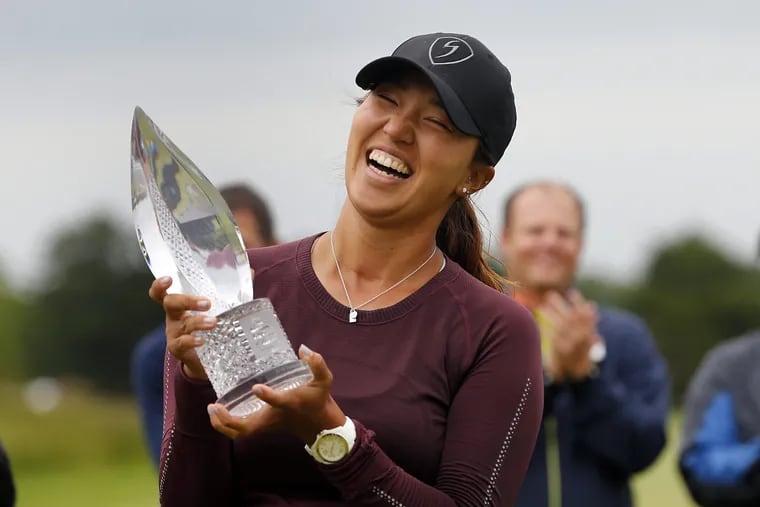 Annie Park celebrates after winning the ShopRite LPGA Classic.