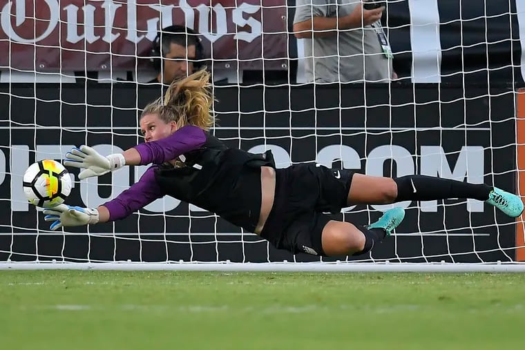 U.S. women's soccer team goalkeeper Alyssa Naeher, a Penn State alum, stays calm both on the field and off it as she prepares for the Women's World Cup.