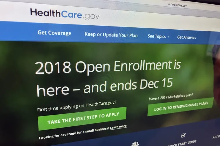 The HealthCare.gov website from last year's open enrollment period.