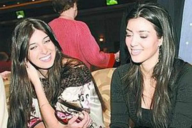 Brittny Gastineau (left) and Kim Kardashian at Borgata Saturday night.