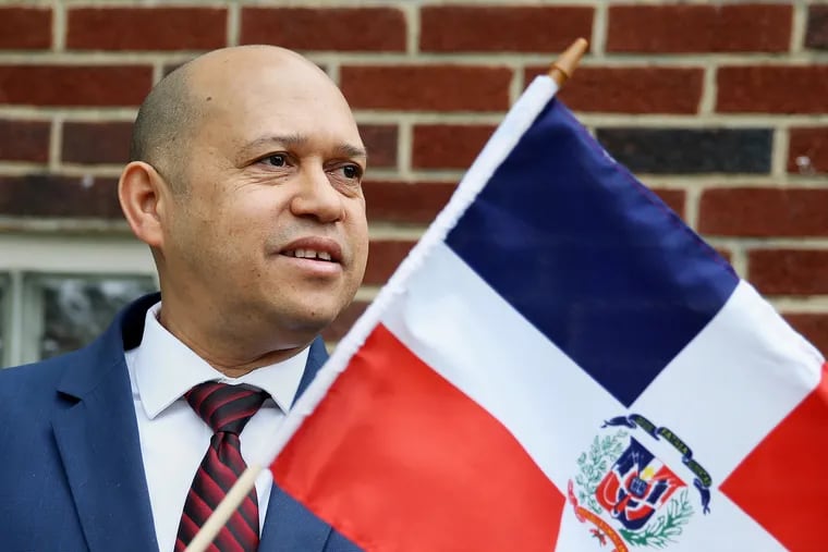 Franklin Medrano, president of the Dominican-American Chamber of Commerce, at his Northeast Philadelphia home.