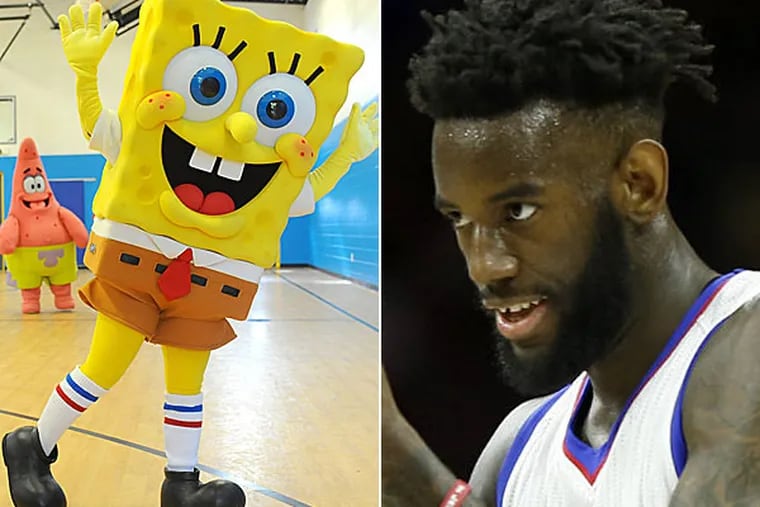 JaKarr Sampson is a fan of a certain pineapple-dweller. (Yong Kim/Staff Photographer; Getty Images)