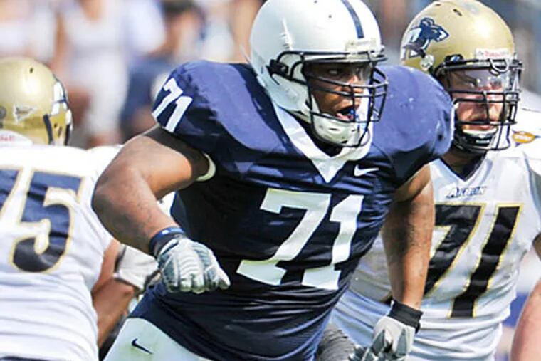 Penn State defensive tackle Devon Still will try to stifle a potent Wisconsin pass offense. (Mark Selders)