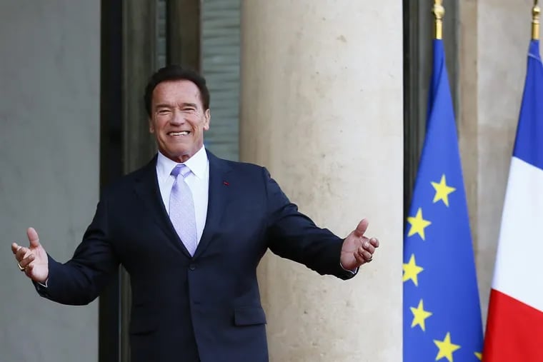 Arnold Schwarzenegger, shown here during a trip this year to Paris, invited Michael Smerconish to his home in Los Angeles to talk political polarization and gerrymandering.