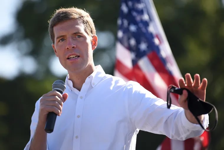U.S. Rep. Conor Lamb (D., Pa.) rallies for then Democratic presidential nominee Joe Biden in Western Pennsylvania last year. Lamb would be a more centrist candidate if he enters the 2022 race for U.S. Senate, as Democrats widely expect.