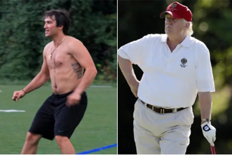 NHL’s Alex Ovechkin, left, and President Trump, right.