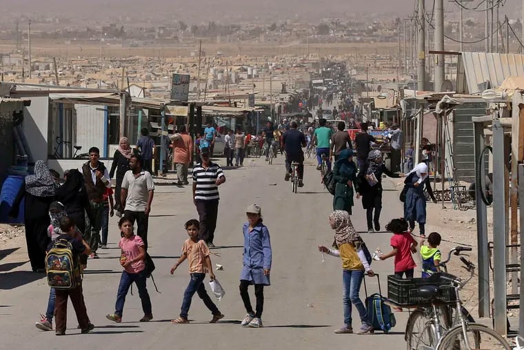 The Za'atari refugee camp for Syrians in Jordan. Many blame the violence and destruction they have endured both on Syrian President Bashar al-Assad and Islamic State and oppose both.