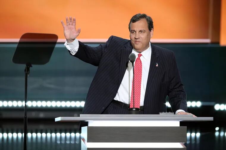 Gov. Christie speaks at Quicken Loans Arena during the second day of the Republican National Convention on Tuesday, July 19, 2016, in Cleveland.