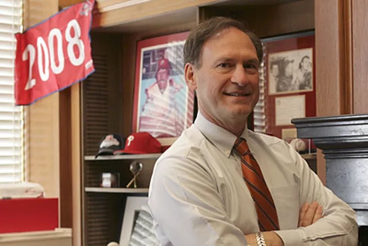 U.S. Supreme Court Justice and Phillies fan, Samuel Alito, in his chambers in Washington, D.C. (Yong Kim / Staff Photographer)