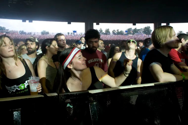 Phish fans at a 2009 concert in Camden. Ever since the band’s Camden debut on July 10, 1999, the waterfront venue, which has undergone several name changes, has been the scene of barn-burning shows.