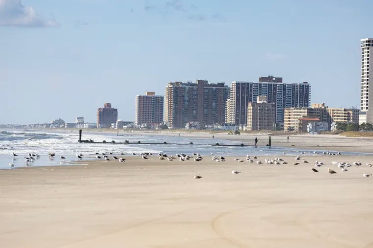 The beach along Atlantic City. Though offshore wind developer Orsted is stopping work on its two projects along the New Jersey Coast, another developer, Atlantic Shores, said it is planning to forge ahead.