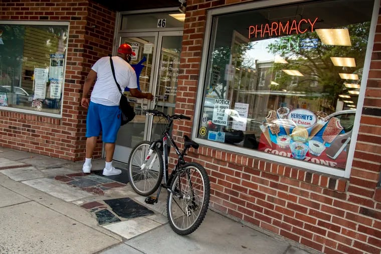A pharmacy in downtown Marcus Hook in June 2021.