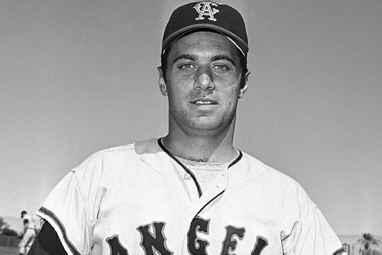 This March 1968 file photo shows Jim Fregosi of the California Angels in Palm Springs, Calif. Fregosi, a former All-Star who won more than 1,000 games as a manager for four teams, has died after an apparent stroke. He was 71. The Atlanta Braves say they were notified by a family member that died early Friday, Feb. 14, 2014, in Miami, where he was hospitalized after the apparent stroke while on a cruise with baseball alumni. (AP Photo/GB, file)