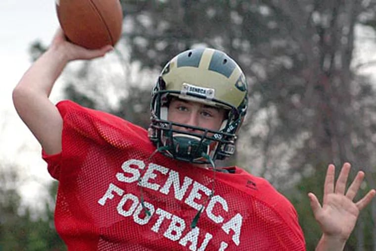 Seneca quarterback A.J. Miskiewicz will take on Cherokee on Thanksgiving. (Marc Narducci/Staff)