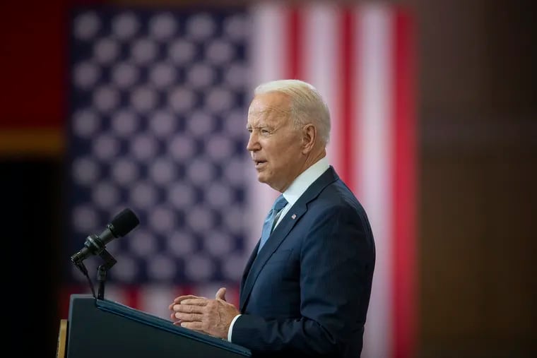 President Joe Biden delivers a speech about voting rights Tuesday at the National Constitution Center in Philadelphia.