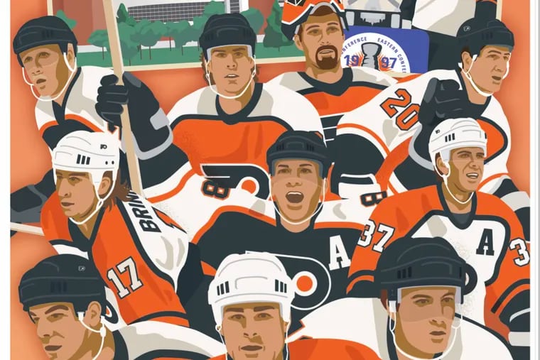 Eric Lindros, Rod Brind'Amour, and Keith Jones are all featured in Thursday's '90s poster.